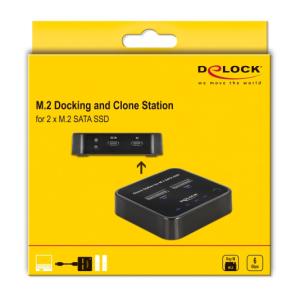 DELOCK docking station 64178, clone function, 2x M.2 SSD, 6Gbps, μαύρο | Συνοδευτικά PC | elabstore.gr