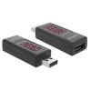 DELOCK αντάπτορας USB 65569 με οθόνη ένδειξης V/A, έως 5V/4A, μαύρος | Καλώδια - Αντάπτορες | elabstore.gr