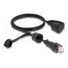 DELOCK καλώδιο RJ45 STP Cat.6 80166 με καπάκι, 26AWG, IP68, 1m, μαύρο | Καλώδια - Αντάπτορες | elabstore.gr