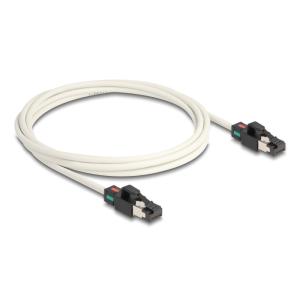 DELOCK καλώδιο S/FTP Cat.6A 80170 περιστρεφόμενα clips, 30AWG, 2m, λευκό | Καλώδια - Αντάπτορες | elabstore.gr