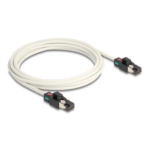 DELOCK καλώδιο S/FTP Cat.6A 80171 περιστρεφόμενα clips, 30AWG, 3m, λευκό | Καλώδια - Αντάπτορες | elabstore.gr