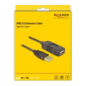 DELOCK καλώδιο USB 2.0 αρσενικό σε θηλυκό 82690, 480Mbps, 20m, μαύρο | Καλώδια - Αντάπτορες | elabstore.gr