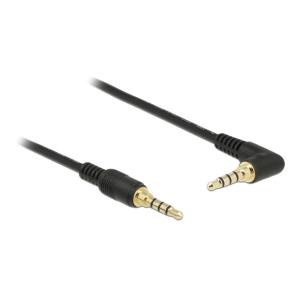 DELOCK καλώδιο 3.5mm 85613, γωνιακό, 24AWG, gold plated, 2m, μαύρο | Καλώδια - Αντάπτορες | elabstore.gr
