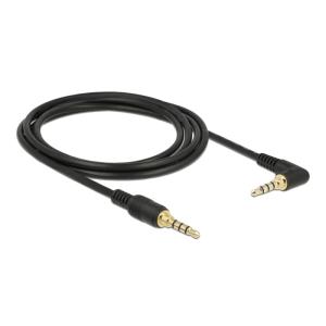 DELOCK καλώδιο 3.5mm 85613, γωνιακό, 24AWG, gold plated, 2m, μαύρο | Καλώδια - Αντάπτορες | elabstore.gr