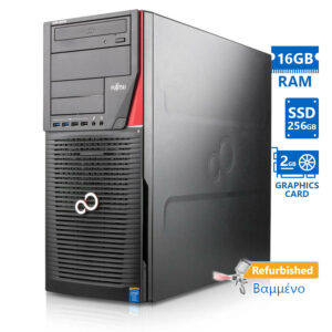 Fujitsu Celsius M730 Tower Xeon E5-1620v2(4-Cores)/16GB DDR3/256GB SSD/Nvidia 2GB/DVD/Grade A+ Works | Refurbished | elabstore.gr