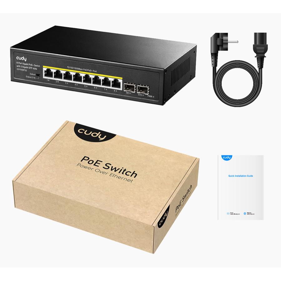 CUDY PoE+ switch GS1008PS2, 8-port PoE+, 2x SFP, 120W, V1.0 | eLabstore.gr CUDY PoE+ switch GS1008PS2, 8-port PoE+, 2x SFP, 120W, V1.0 | Δικτυακά | elabstore.gr
