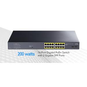CUDY PoE+ switch GS1020PS2, 16-port PoE+, 2x SFP, 200W, V2.0 | Δικτυακά | elabstore.gr
