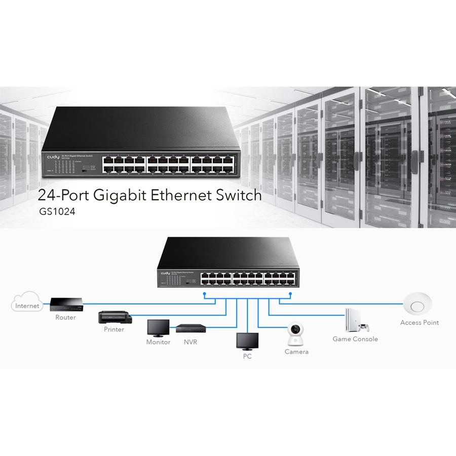 CUDY Ethernet switch GS1024, 24-port Gigabit, VLAN, V2.0 | eLabstore.gr CUDY Ethernet switch GS1024, 24-port Gigabit, VLAN, V2.0 | Δικτυακά | elabstore.gr