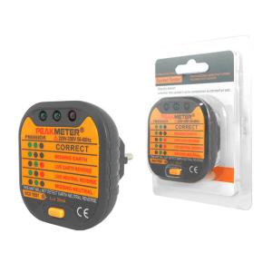 PEAKMETER tester πρίζας PM6860DR, 220-250V 50-60Hz | Εργαλεία | elabstore.gr