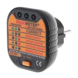 PEAKMETER tester πρίζας PM6860DR, 220-250V 50-60Hz | Εργαλεία | elabstore.gr