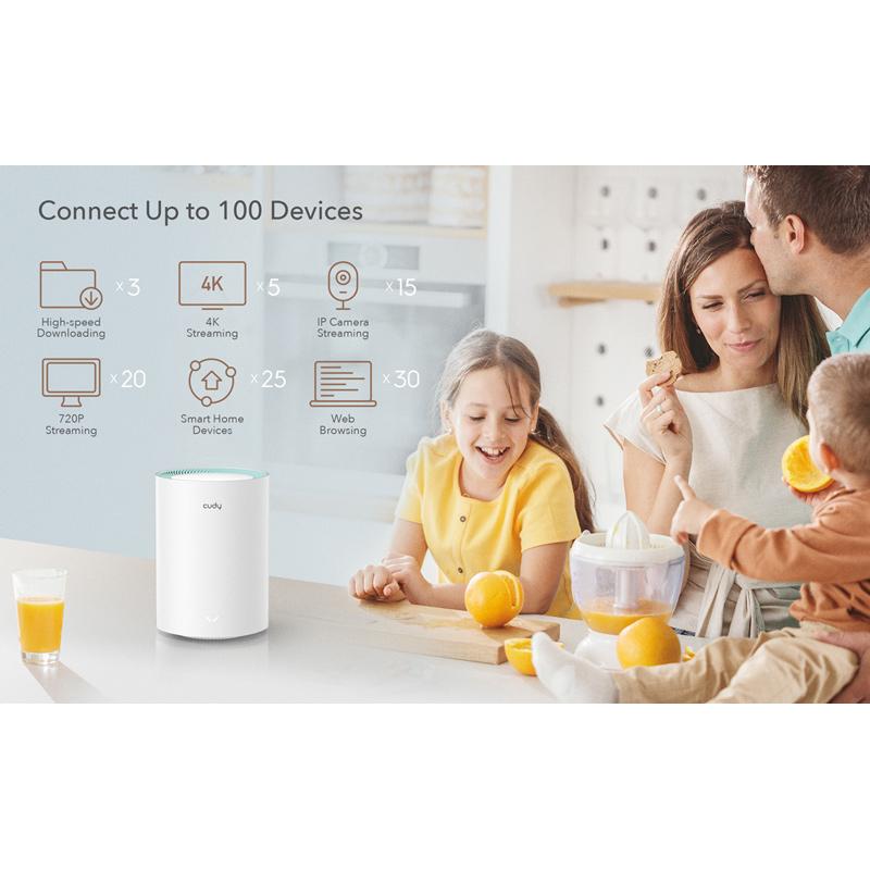 CUDY Wi-Fi mesh system M1300, AC1200, gigabit, dual band, V2.0, 2τμχ | eLabstore.gr CUDY Wi-Fi mesh system M1300, AC1200, gigabit, dual band, V2.0, 2τμχ | Δικτυακά | elabstore.gr