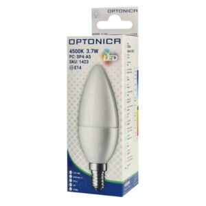 OPTONICA LED λάμπα candle C37 1423, 3.7W, 4500K, E14, 320lm | Φωτισμός | elabstore.gr