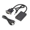 POWERTECH αντάπτορας HDMI σε VGA & 3.5mm PTH-078, μαύρος | Καλώδια - Αντάπτορες | elabstore.gr