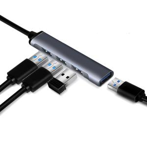 POWERTECH USB-C hub PTH-079, 4x USB θύρες, γκρι | Συνοδευτικά PC | elabstore.gr