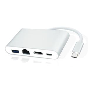 POWERTECH USB-C hub PTH-085, HDMI/RJ45/USB/USB-C PD θύρες, γκρι | Συνοδευτικά PC | elabstore.gr