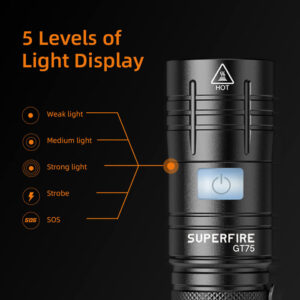 SUPFIRE φορητός φακός GT75 με zoom, 20W, 920lm, 4000mAh, έως 190m | Φωτισμός | elabstore.gr