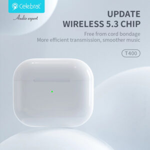 CELEBRAT earphones με θήκη φόρτισης T400, True Wireless, μαύρα | Αξεσουάρ κινητών | elabstore.gr