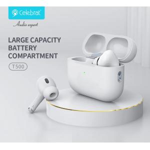CELEBRAT earphones με θήκη φόρτισης T500, True Wireless, μαύρα | Αξεσουάρ κινητών | elabstore.gr