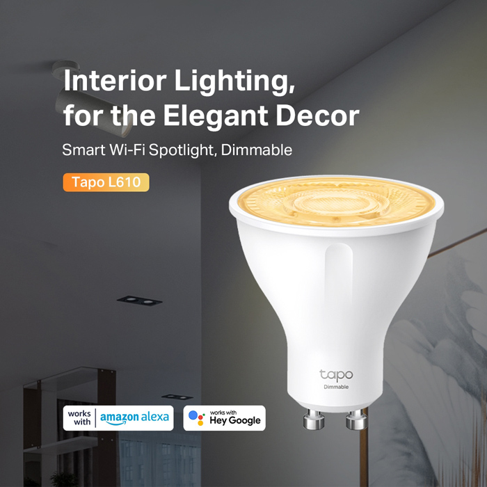 TP-LINK LED smart λάμπα spot Tapo L610, WiFi, 2.9W, 2700K, GU10, Ver 1.0 | eLabstore.gr TP-LINK LED smart λάμπα spot Tapo L610, WiFi, 2.9W, 2700K, GU10, Ver 1.0 | Φωτισμός | elabstore.gr