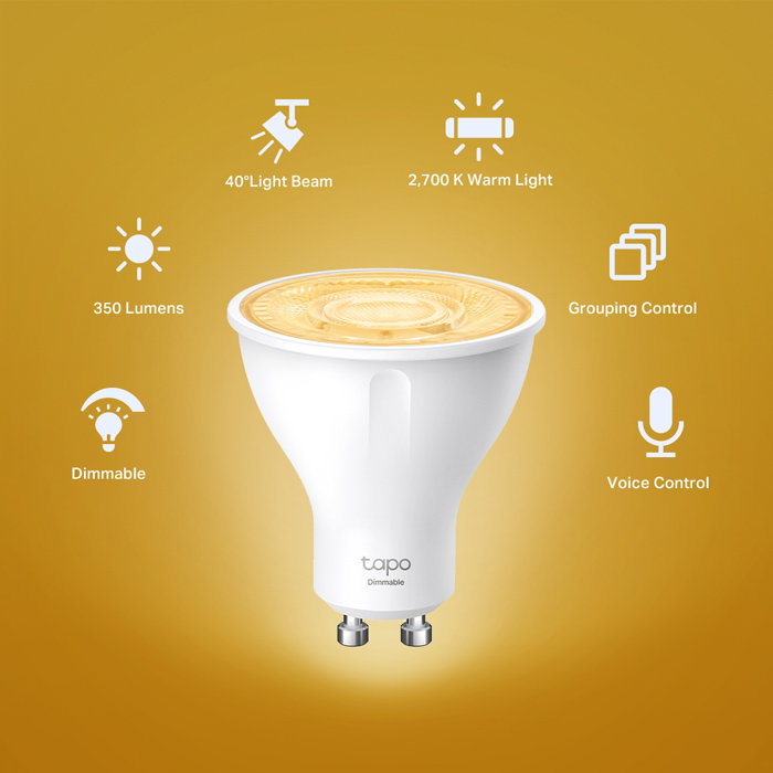 TP-LINK LED smart λάμπα spot Tapo L610, WiFi, 2.9W, 2700K, GU10, Ver 1.0 | eLabstore.gr TP-LINK LED smart λάμπα spot Tapo L610, WiFi, 2.9W, 2700K, GU10, Ver 1.0 | Φωτισμός | elabstore.gr