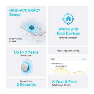TP-LINK smart θερμόμετρο & υγρασιόμετρο Tapo T310, -20~60 °C, Ver 1.0 | Οικιακός εξοπλισμός | elabstore.gr