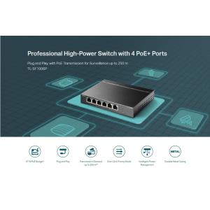 TP-LINK desktop switch TL-SF1006P, 6-Port 10/100Mbps, 4x PoE+, Ver. 1.0 | Δικτυακά | elabstore.gr