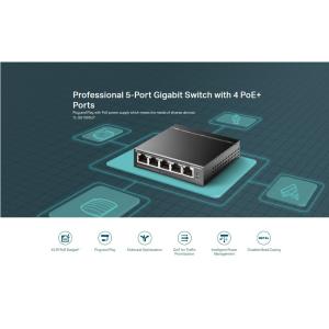 TP-LINK desktop switch TL-SG1005LP, 5-Port Gigabit, 4x PoE+, Ver. 2.0 | Δικτυακά | elabstore.gr
