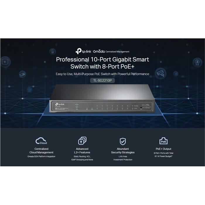 TP-LINK JetStream switch TL-SG2210P, 10-Port Gigabit, 8x PoE+, Ver. 5.0 | eLabstore.gr TP-LINK JetStream switch TL-SG2210P, 10-Port Gigabit, 8x PoE+, Ver. 5.0 | Δικτυακά | elabstore.gr
