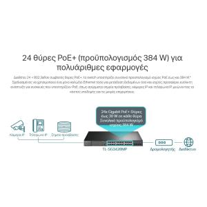 TP-LINK L2 Managed Switch TL-SG3428MP, 24x PoE+, 4x SFP, Ver. 5.2 | Δικτυακά | elabstore.gr