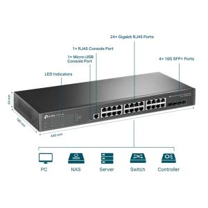 TP-LINK L2+ Managed Switch TL-SG3428X, 24-Port Gigabit, 4x SFP+, Ver.1.0 | Δικτυακά | elabstore.gr
