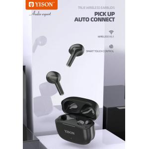 YISON earphones με θήκη φόρτισης TWS-T6, True Wireless, μαύρα | Αξεσουάρ κινητών | elabstore.gr