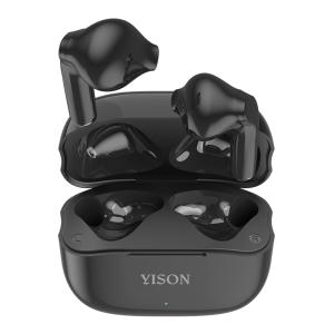 YISON earphones με θήκη φόρτισης TWS-T6, True Wireless, μαύρα | Αξεσουάρ κινητών | elabstore.gr