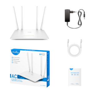 CUDY Wi-Fi router WR1200, AC1200 1200Mbps, 5x Ethernet ports, V2.0 | Δικτυακά | elabstore.gr