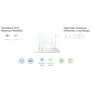 CUDY Wi-Fi router WR1200, AC1200 1200Mbps, 5x Ethernet ports, V2.0 | Δικτυακά | elabstore.gr