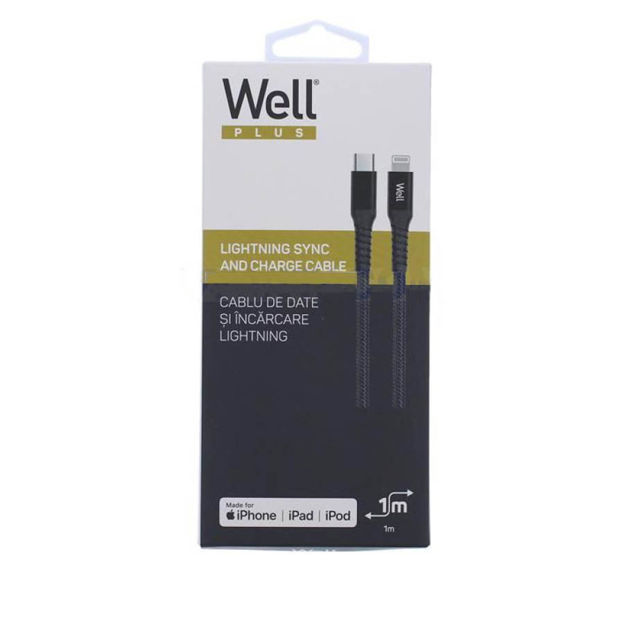 Καλώδιο Type-C σε Lightning Φόρτισης - Data 1m 2.4A Μαύρο Well CABLE-USBC/LIGHT-1BK05-WL | eLabstore.gr Καλώδιο Type-C σε Lightning Φόρτισης - Data 1m 2.4A Μαύρο Well CABLE-USBC/LIGHT-1BK05-WL | Περιφερειακά | elabstore.gr