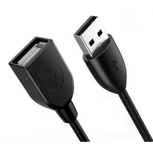 CABLETIME καλώδιο USB 2.0 αρσενικό σε θηλυκό C160, 3A, 1.5m, μαύρο | Καλώδια - Αντάπτορες | elabstore.gr