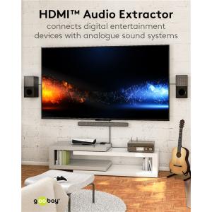 GOOBAY HDMI audio extractor 58469, 4K/30Hz, μαύρο | Καλώδια - Αντάπτορες | elabstore.gr
