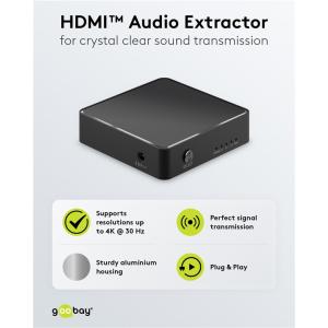 GOOBAY HDMI audio extractor 58469, 4K/30Hz, μαύρο | Καλώδια - Αντάπτορες | elabstore.gr