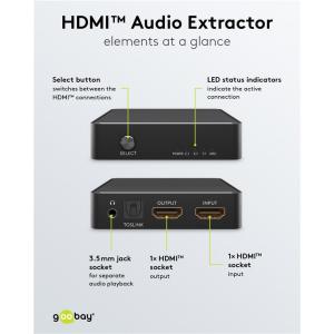 GOOBAY HDMI audio extractor 58469, 4K/30Hz, μαύρο | Καλώδια - Αντάπτορες | elabstore.gr