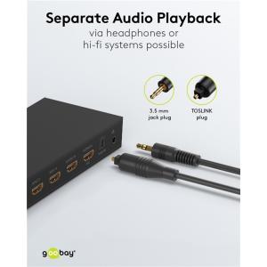 GOOBAY HDMI matrix switch 58478, 4-in σε 2-out, 4K/30Hz, μαύρο | Καλώδια - Αντάπτορες | elabstore.gr