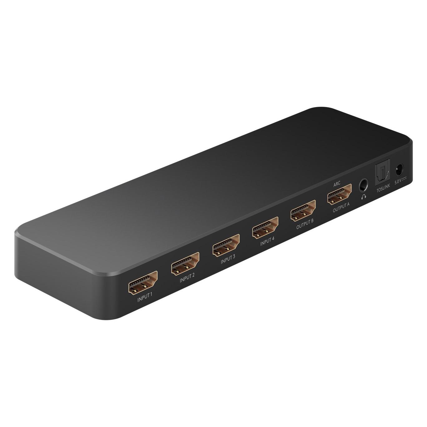 GOOBAY HDMI matrix switch 58479, 4-in σε 2-out, 4K/60Hz, μαύρο | Καλώδια - Αντάπτορες | elabstore.gr