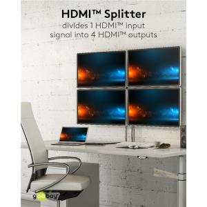 GOOBAY HDMI splitter 58482, 1-in σε 4-out, 4K/30Hz, μαύρο | Καλώδια - Αντάπτορες | elabstore.gr