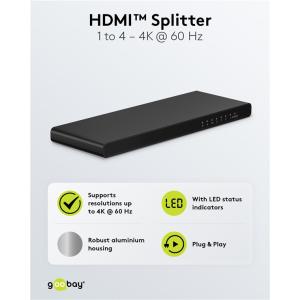 GOOBAY HDMI splitter 58483, 1-in σε 4-out, 4K/60Hz, μαύρο | eLabstore.gr GOOBAY HDMI splitter 58483, 1-in σε 4-out, 4K/60Hz, μαύρο | Καλώδια - Αντάπτορες | elabstore.gr