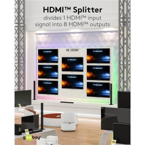GOOBAY HDMI splitter 58484, 1-in σε 8-out, 4K/60Hz, μαύρο | Καλώδια - Αντάπτορες | elabstore.gr