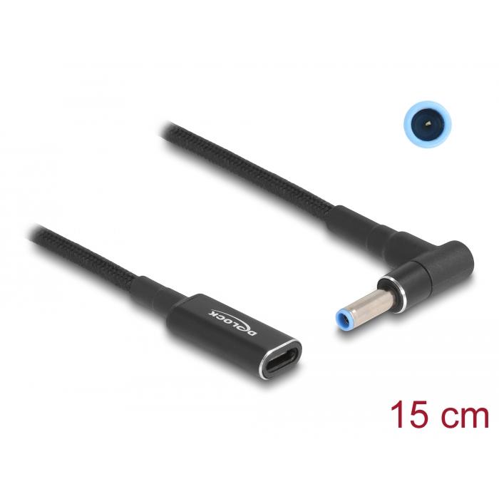 DELOCK καλώδιο τροφοδοσίας 60031, USB-C σε HP 4.5x 3.0mm, 15cm, μαύρο | eLabstore.gr DELOCK καλώδιο τροφοδοσίας 60031, USB-C σε HP 4.5x 3.0mm, 15cm, μαύρο | Αξεσουάρ για Laptop | elabstore.gr