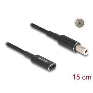 DELOCK καλώδιο τροφοδοσίας 60037, USB-C σε Dell 7.4x5.0mm, 15cm, μαύρο | Αξεσουάρ για Laptop | elabstore.gr