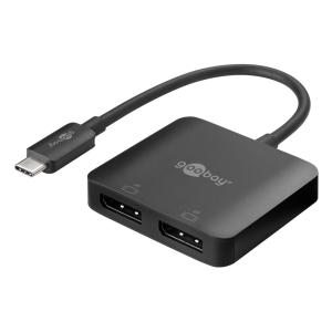 GOOBAY αντάπτορας USB-C σε 2x DisplayPort 60171, 2x 4K, HDR, μαύρος | Καλώδια - Αντάπτορες | elabstore.gr