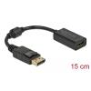 DELOCK αντάπτορας DisplayPort σε HDMI 61011, 1080p Passive, 15cm, μαύρος | Καλώδια - Αντάπτορες | elabstore.gr
