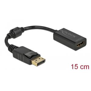 DELOCK αντάπτορας DisplayPort σε HDMI 61011, 1080p Passive, 15cm, μαύρος | Καλώδια - Αντάπτορες | elabstore.gr
