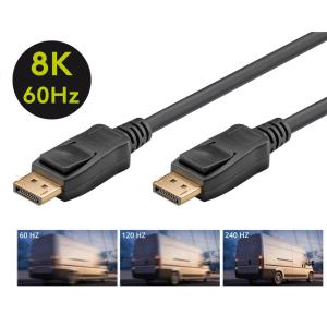 GOOBAY καλώδιο DisplayPort 61698, 8K/60Hz, 32.4 Gbit/s, 3m, μαύρο | Καλώδια - Αντάπτορες | elabstore.gr